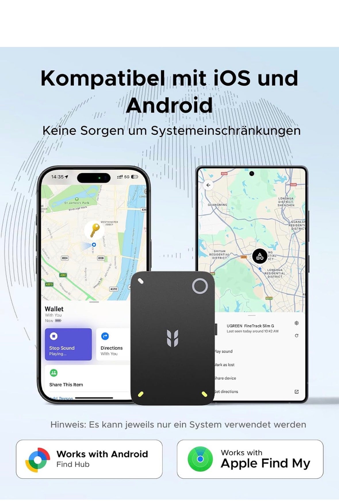 UGREEN FineTrack Slim Duo 2 Tracker for iOS & Android